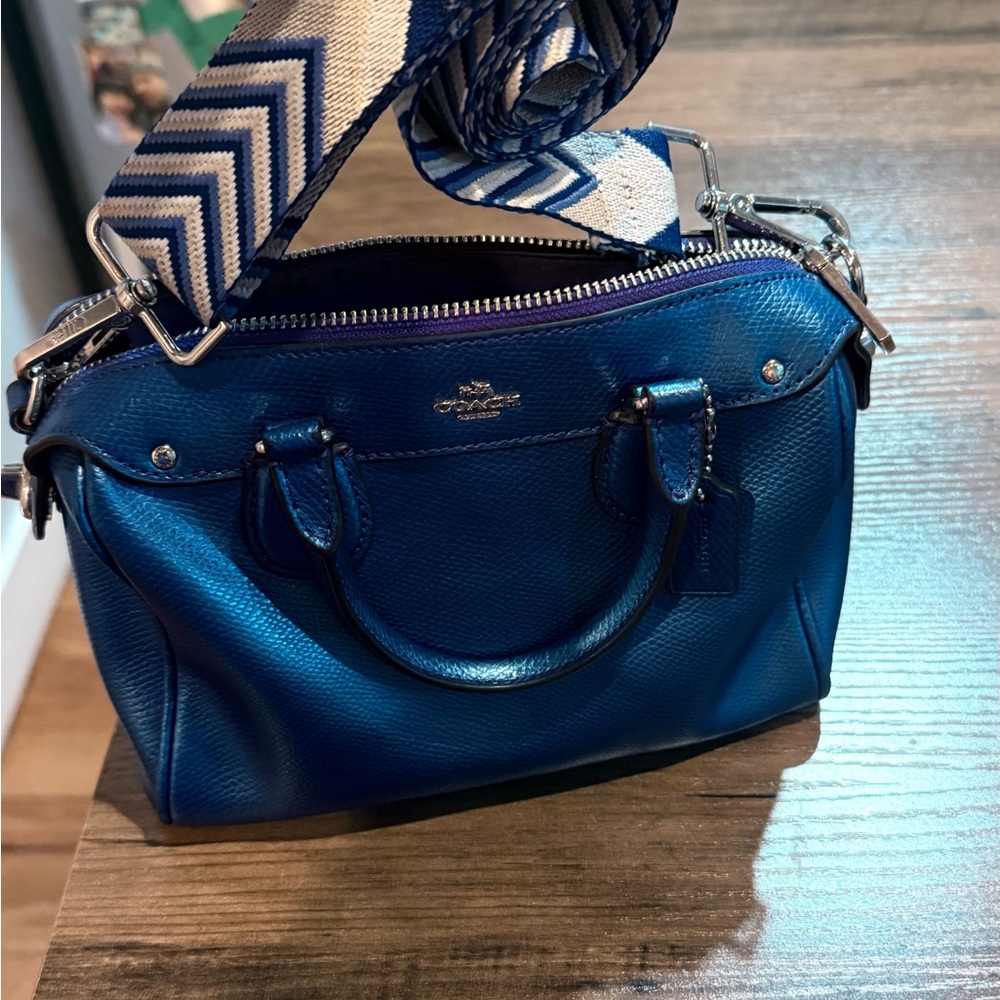 Coach Blue Leather satchel crossbody Handbag